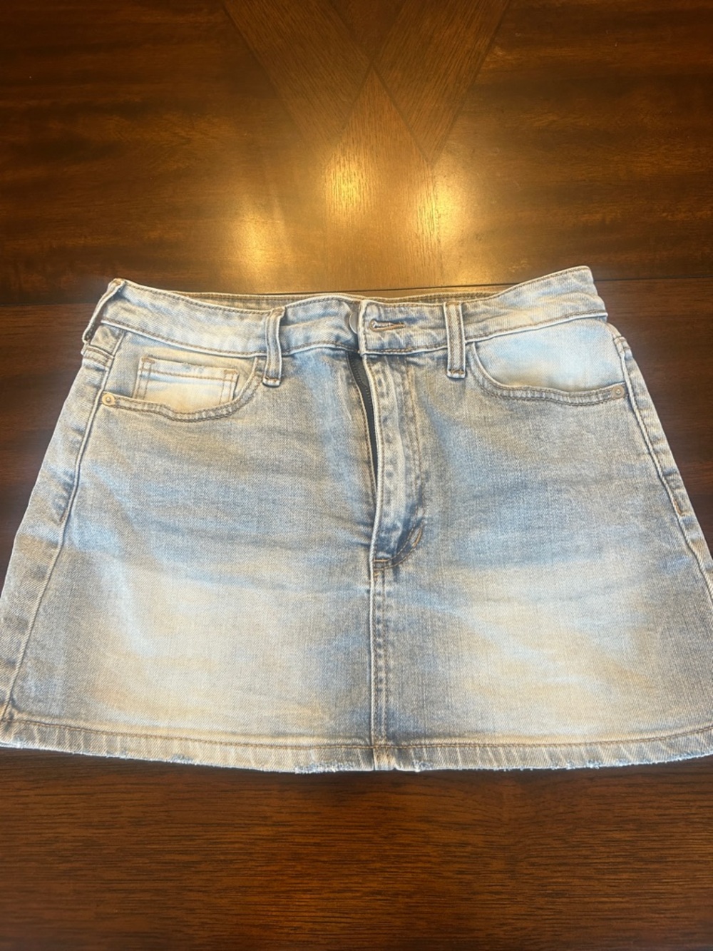 Altar’d state Light Wash Denim Mini Skirt - Women's Casual Style